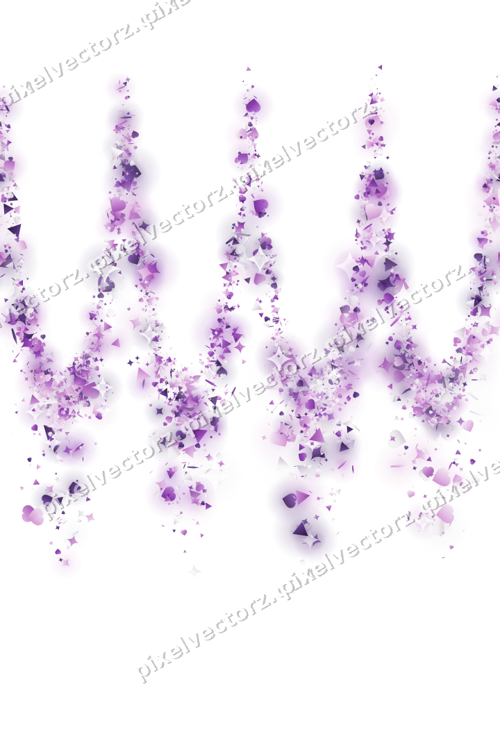 Nahtlose Glitzergirlande aus Funken und Herzen auf transparentem Grund