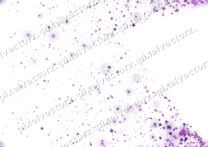 Nahtloser Glitzerfächer aus Sternen in Violett auf transparentem Grund