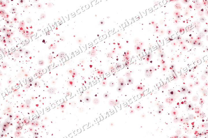 Nahtloser Glitzerkranz aus Sternen und Herzen auf transparentem Grund