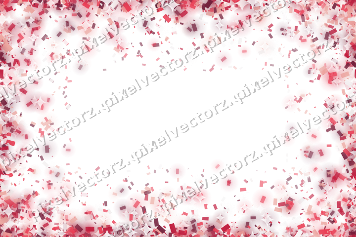 Nahtlose Glitzervignette aus Konfetti in Rosa auf transparentem Grund