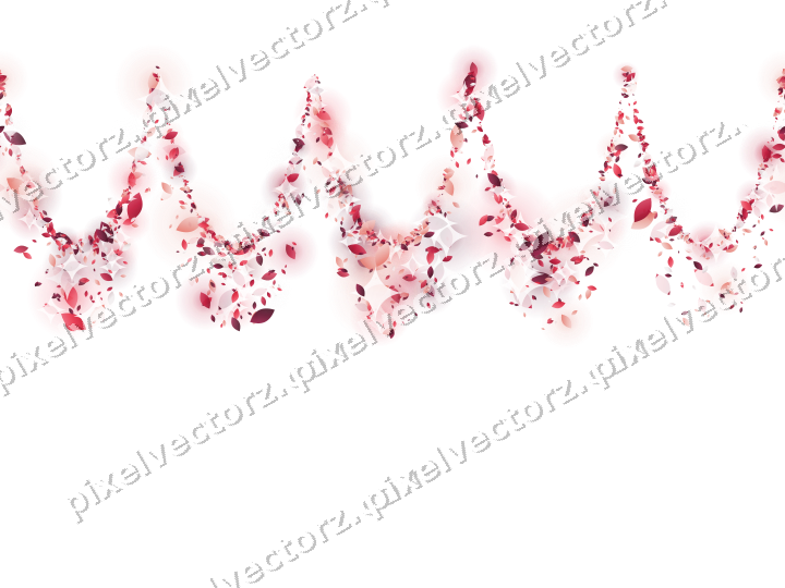 Nahtlose Glitzergirlande aus Tropfen in Rosa auf transparentem Grund