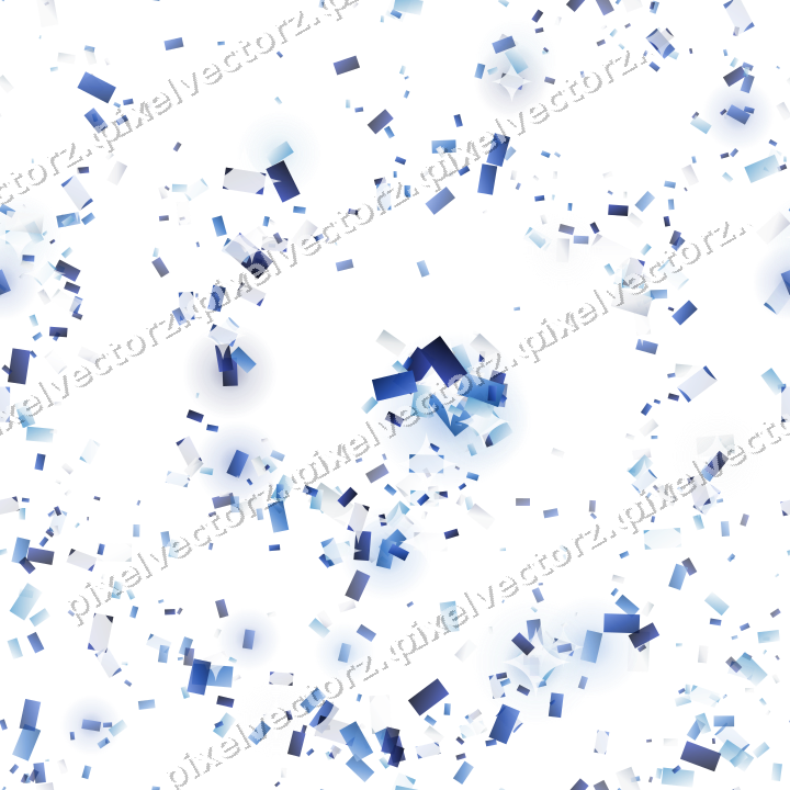 Nahtlose Glitzerspirale aus Konfetti in Blau auf transparentem Grund