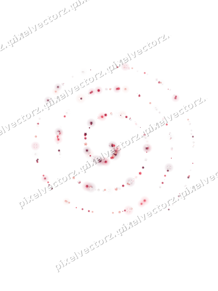 Nahtlose Glitzerspirale aus Sternen in Rosa auf transparentem Grund