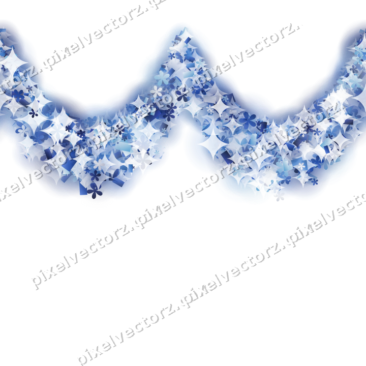 Nahtlose Glitzergirlande in Blau und Türkis auf transparentem Grund
