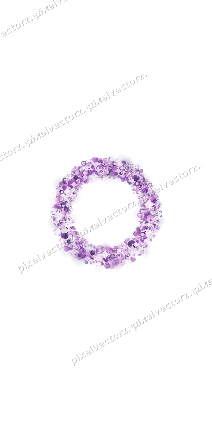 Nahtloser Glitzerkranz in Violett auf transparentem Grund