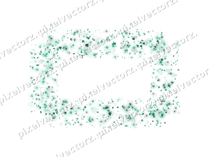 Nahtloser Glitzerrahmen aus Herzen und Tropfen auf transparentem Grund