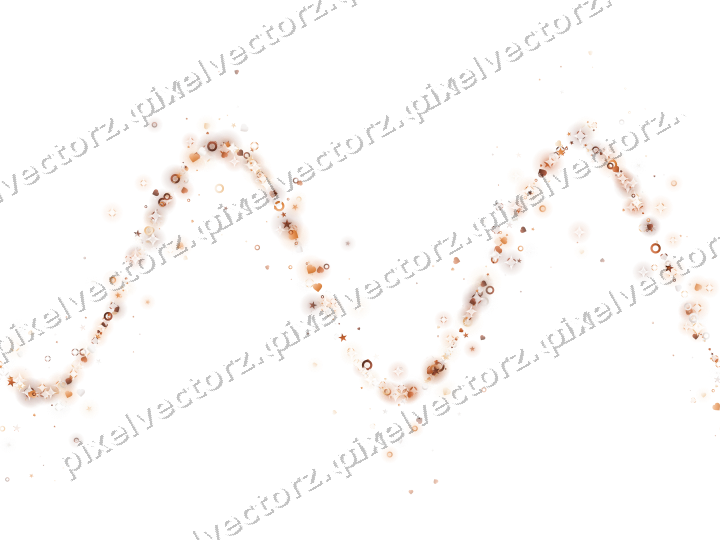 Nahtlose Glitzerwelle aus Sternen und Herzen auf transparentem Grund