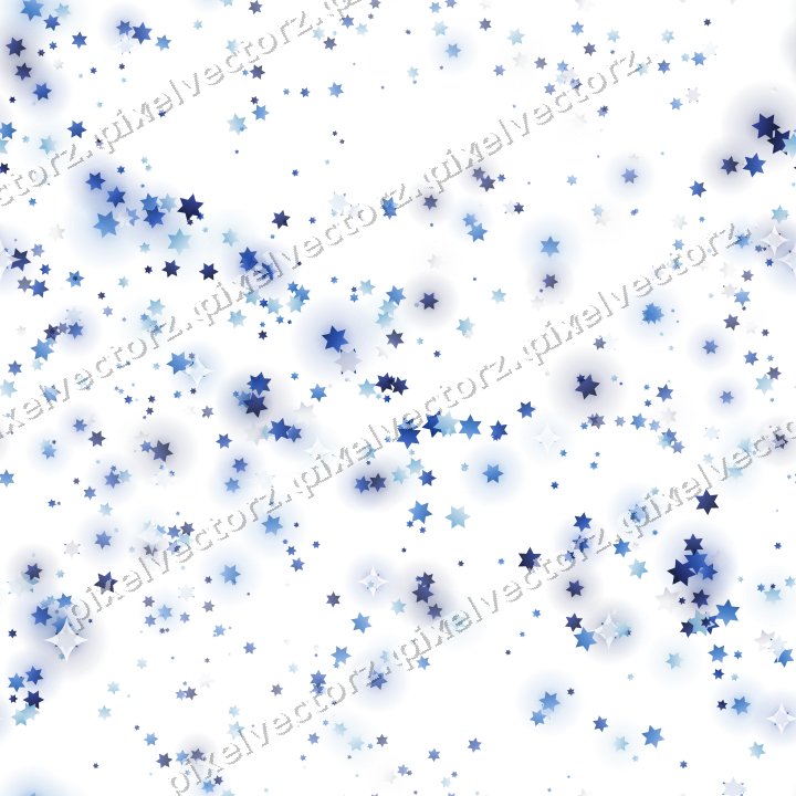 Nahtloses Glitzerband aus Sternen in Blau auf transparentem Grund