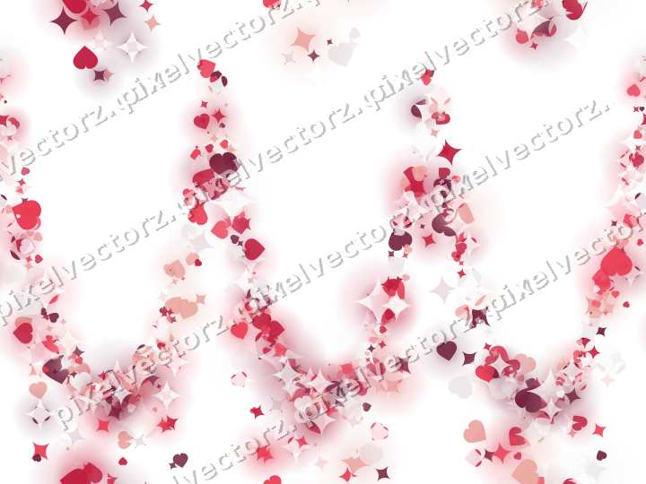 Nahtlose Glitzergirlande aus Funken und Herzen auf transparentem Grund