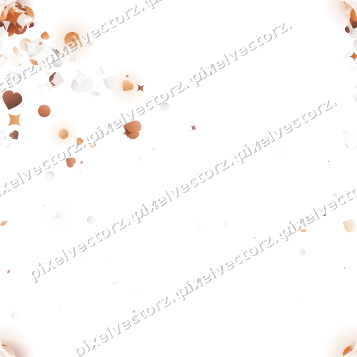 Nahtloser Glitzerfächer aus Funken und Herzen auf transparentem Grund