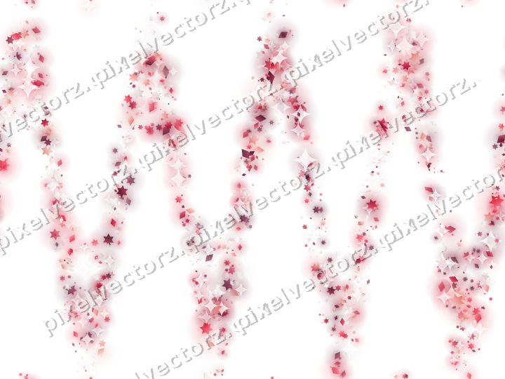 Nahtlose Glitzerwelle aus Sternen und Rauten auf transparentem Grund