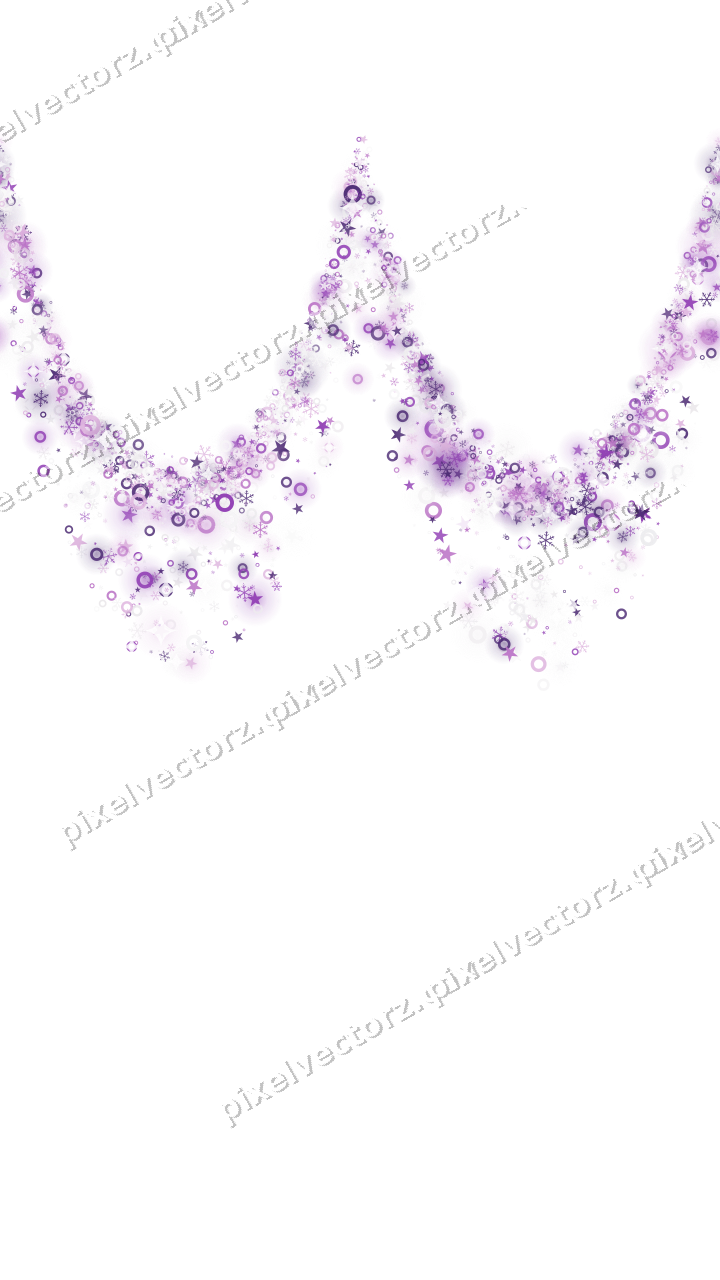 Nahtlose Glitzergirlande in Violett auf transparentem Grund