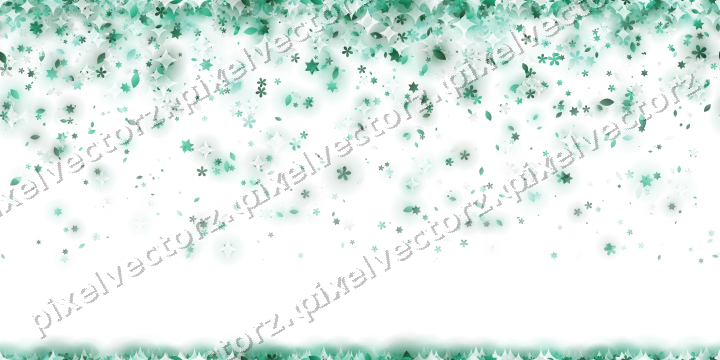 Nahtloser Glitzerregen aus Sternen und Blüten auf transparentem Grund