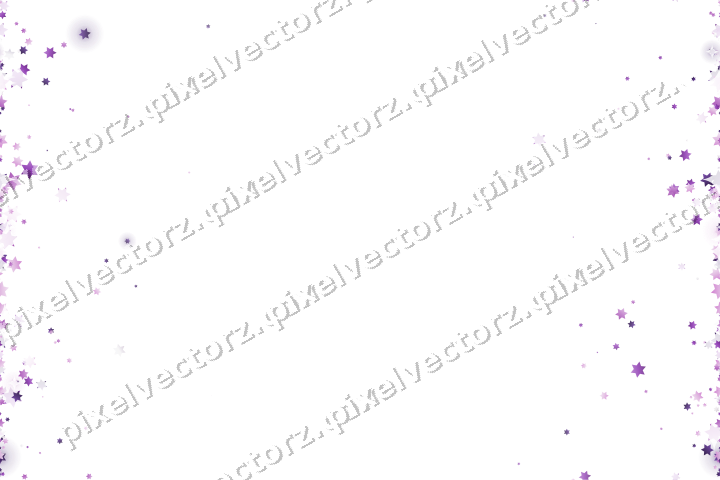 Nahtloser Randglitzer aus Sternen in Violett auf transparentem Grund