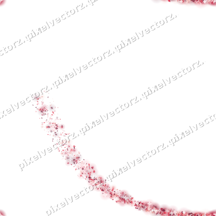 Nahtloser Sternenschweif in Rosa und Rot auf transparentem Grund
