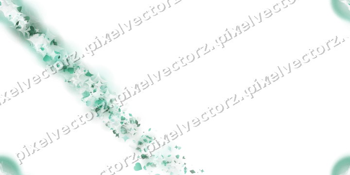 Nahtloser Sternenschweif aus Funken und Herzen auf transparentem Grund
