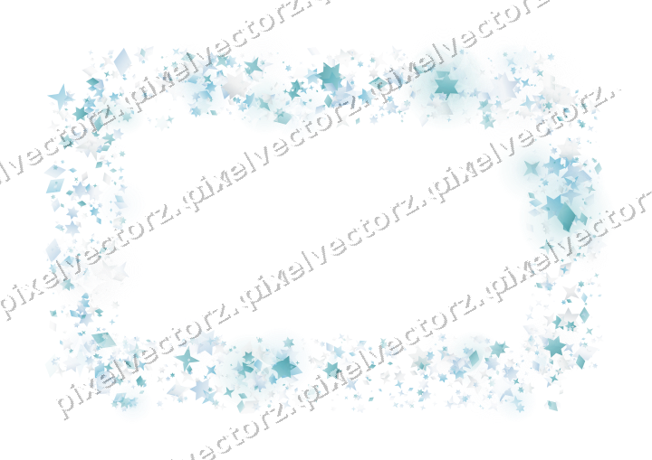 Nahtloser Glitzerrahmen aus Sternen und Rauten auf transparentem Grund