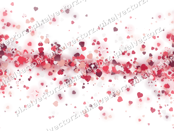 Nahtloses Glitzerband aus Herzen in Rosa auf transparentem Grund