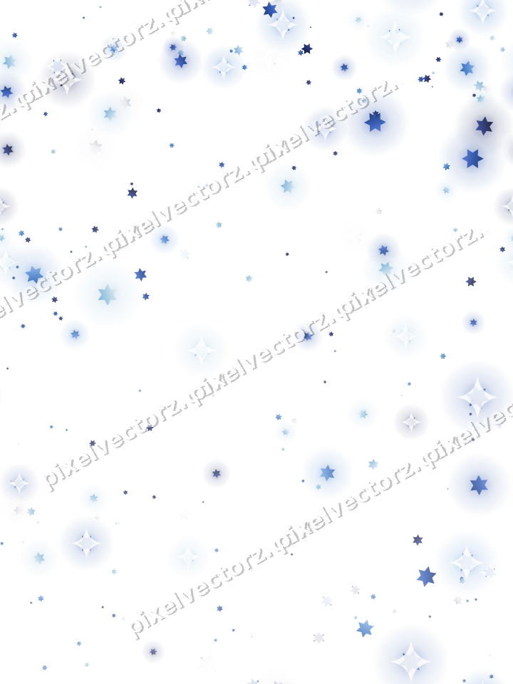 Nahtloser Glitzerregen aus Sternen in Blau auf transparentem Grund