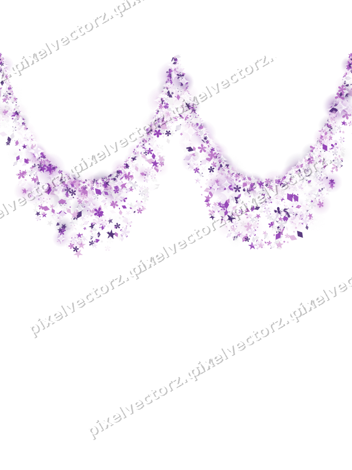 Nahtlose Glitzergirlande in Violett auf transparentem Grund