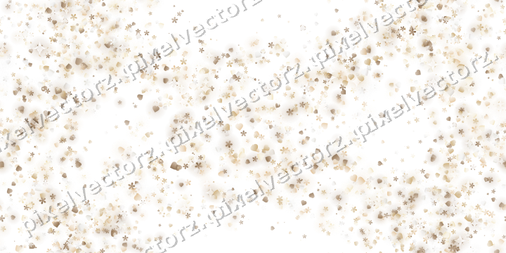 Nahtloser Glitzerkranz aus Herzen und Blüten auf transparentem Grund