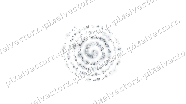 Nahtlose Glitzerspirale aus Sternen auf transparentem Grund