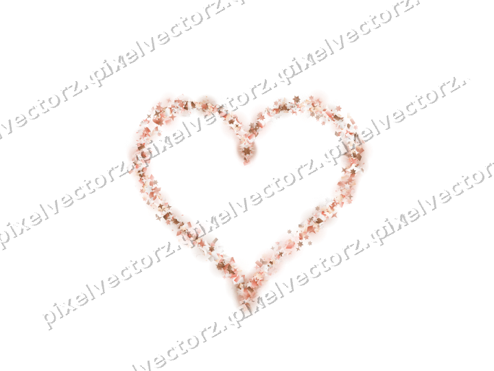 Nahtloses Glitzerherz aus Sternen und Rauten auf transparentem Grund