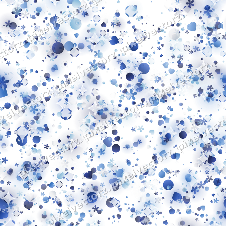 Nahtlose Glitzerstreuung aus Herzen und Blüten auf transparentem Grund