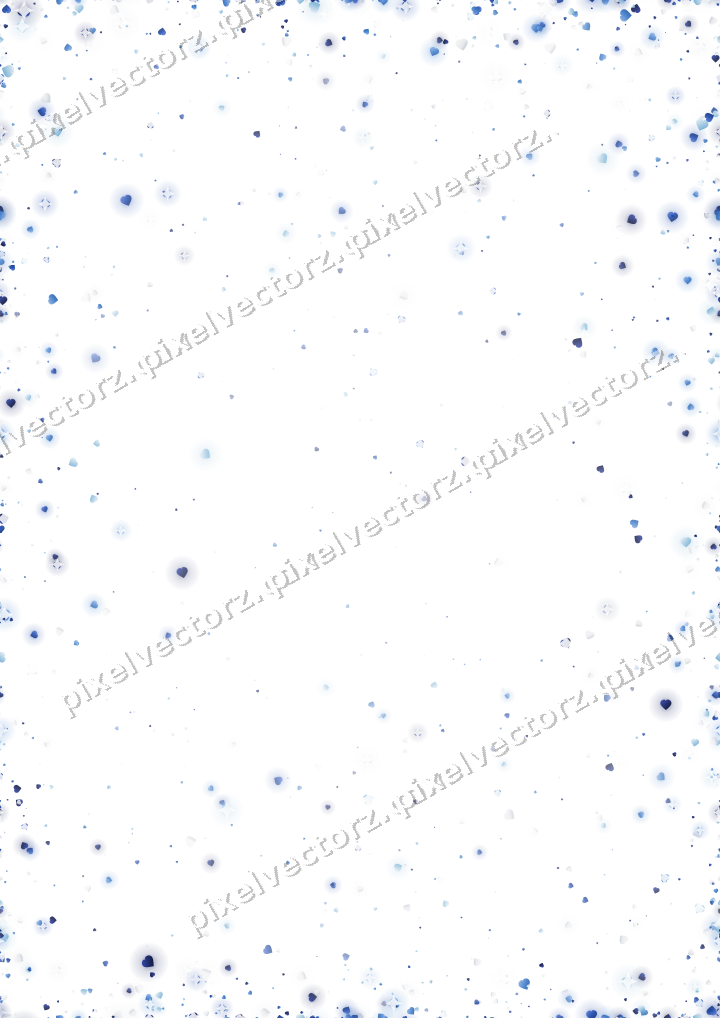 Nahtlose Glitzervignette aus Herzen in Blau auf transparentem Grund