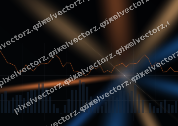 Leuchtender Neon Diagramm Hintergrund in Blau und Orange