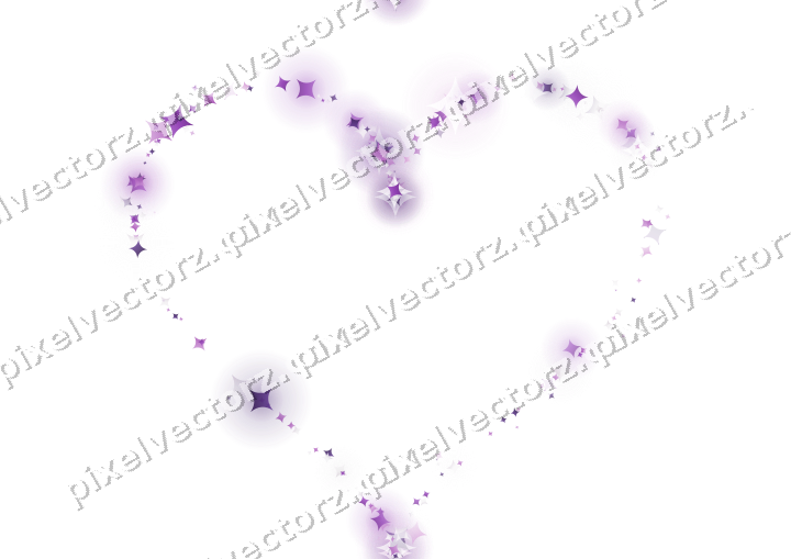 Nahtloses Glitzerherz aus Funken in Violett auf transparentem Grund