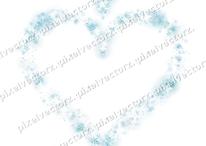 Nahtloses Glitzerherz aus Schneeflocken auf transparentem Grund