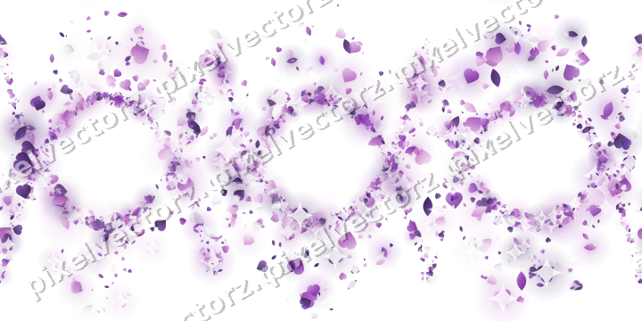 Nahtlose Glitzergirlande in Violett auf transparentem Grund