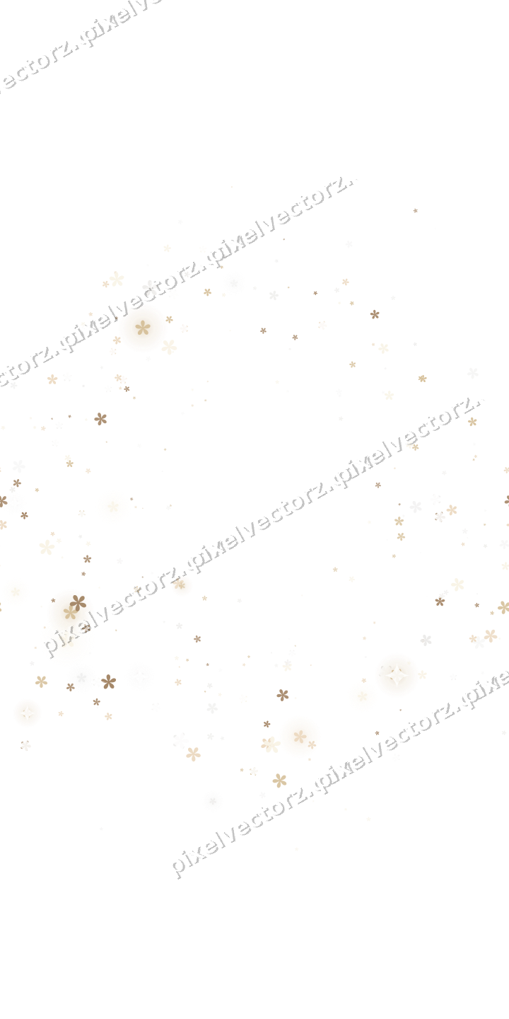 Nahtloser Glitzerkranz aus Blüten in Bernstein auf transparentem Grund