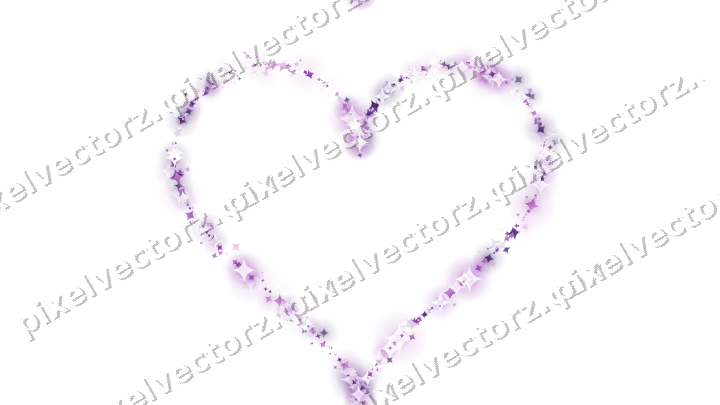 Nahtloses Glitzerherz aus Funken in Violett auf transparentem Grund