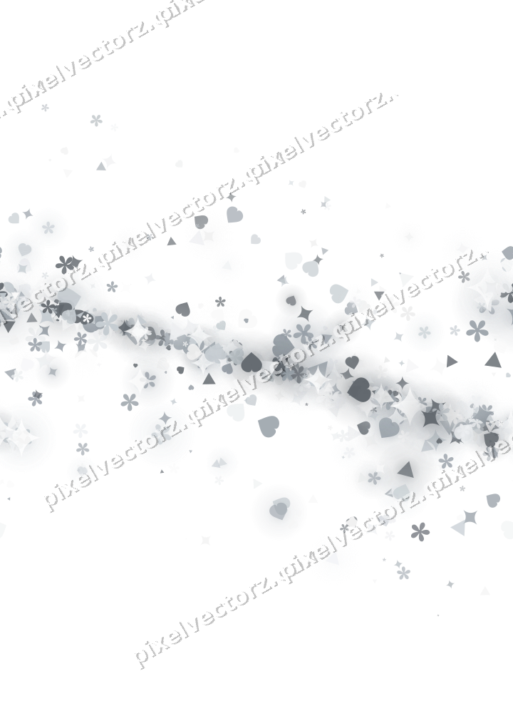 Nahtloses Glitzerband aus Funken und Herzen auf transparentem Grund
