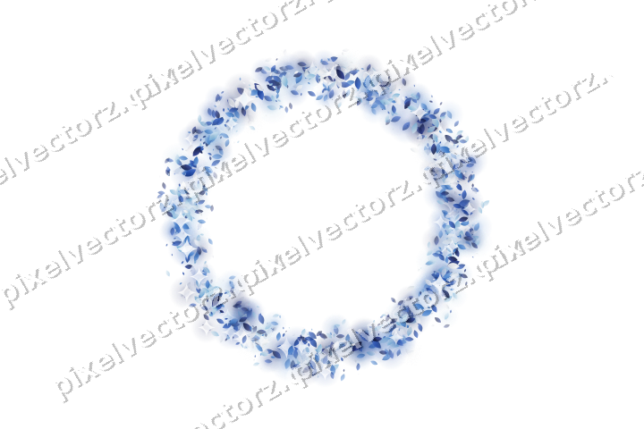 Nahtloser Glitzerkranz aus Tropfen in Blau auf transparentem Grund
