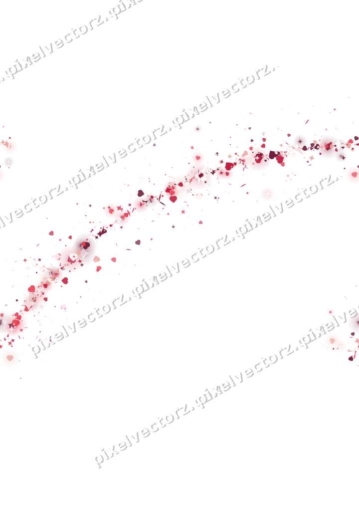 Nahtloser Glitzerbogen aus Funken und Herzen auf transparentem Grund