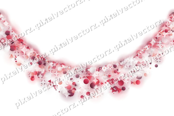 Nahtlose Glitzergirlande in Rosa und Rot auf transparentem Grund