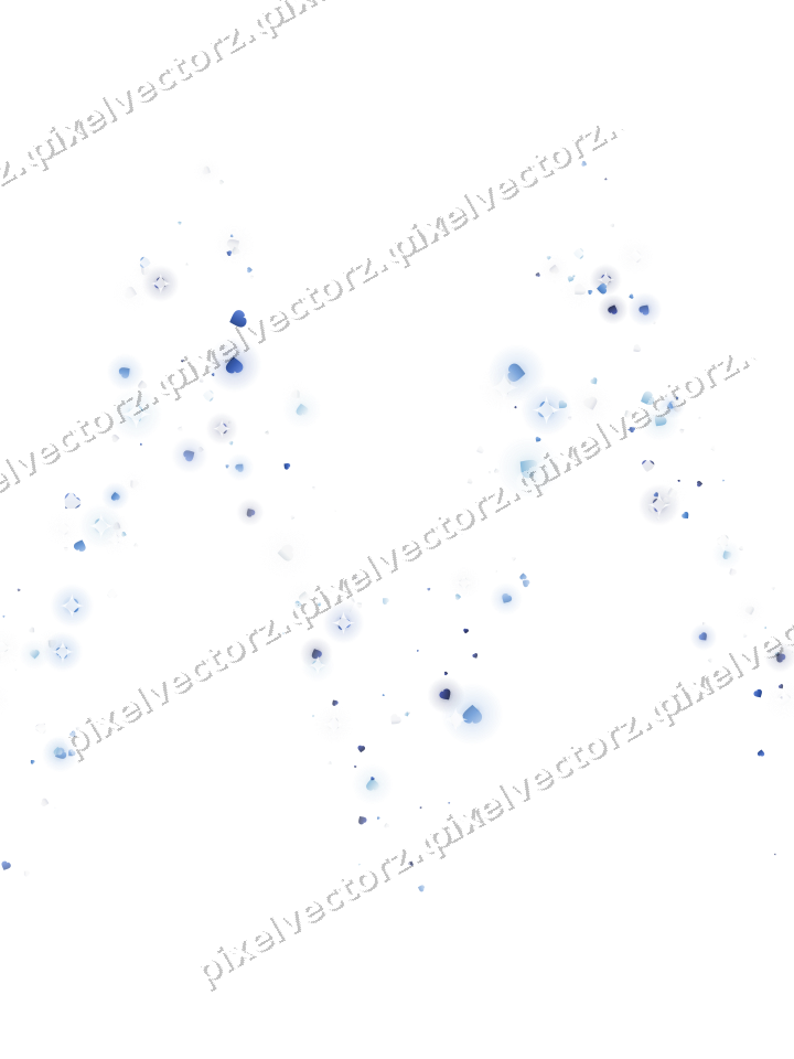 Nahtlose Glitzerwelle aus Herzen in Blau auf transparentem Grund