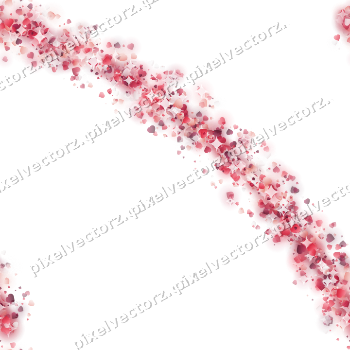 Nahtloser Glitzerbogen aus Herzen in Rosa auf transparentem Grund