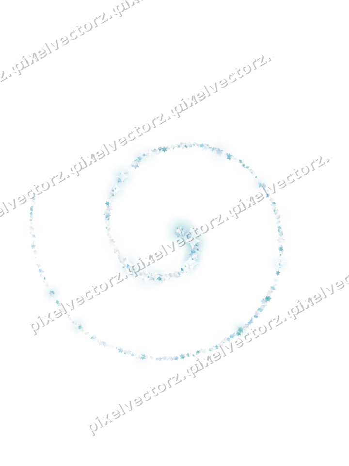Nahtlose Glitzerspirale aus Sternen und Rauten auf transparentem Grund