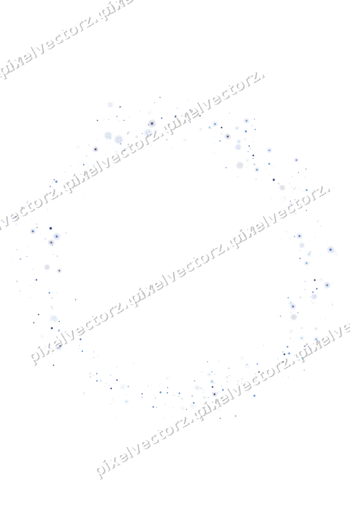 Nahtloser Glitzerkranz aus Sternen in Blau auf transparentem Grund