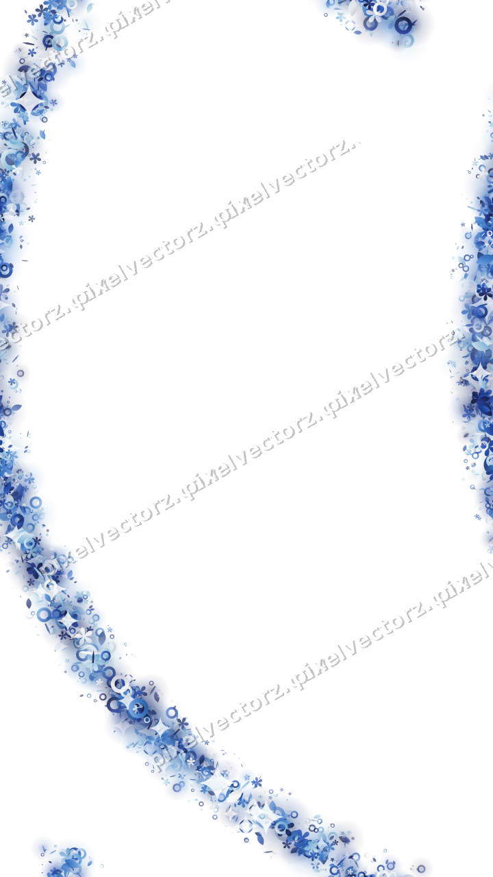 Nahtloser Glitzerbogen aus Blüten und Tropfen auf transparentem Grund