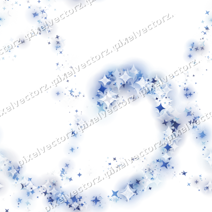 Nahtlose Glitzerspirale aus Sternen und Funken auf transparentem Grund