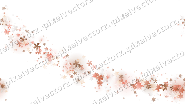 Nahtloser Glitzerbogen aus Sternen und Blüten auf transparentem Grund
