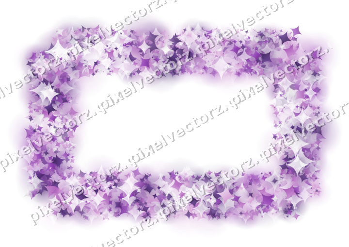Nahtloser Glitzerrahmen aus Funken in Violett auf transparentem Grund