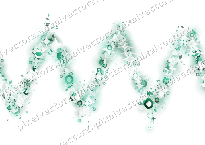 Nahtlose Glitzerwelle aus Sternen und Tropfen auf transparentem Grund