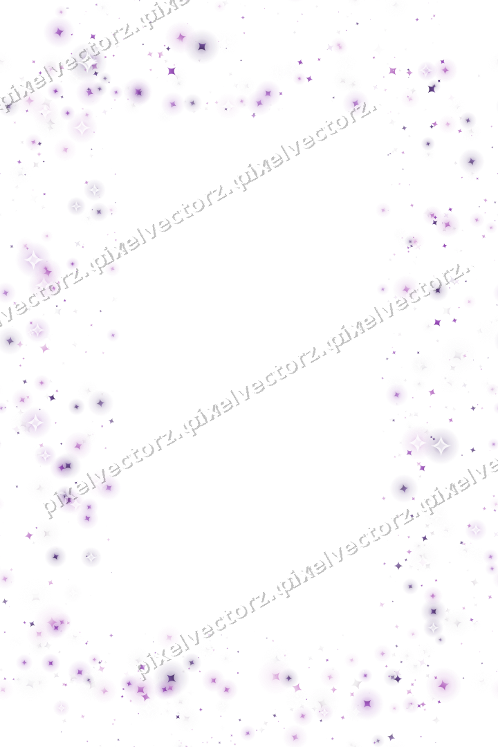 Nahtloser Glitzerrahmen aus Funken in Violett auf transparentem Grund