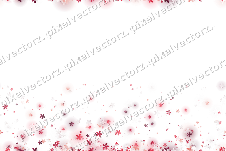 Nahtloser Glitzeraufstieg aus Blüten in Rosa auf transparentem Grund